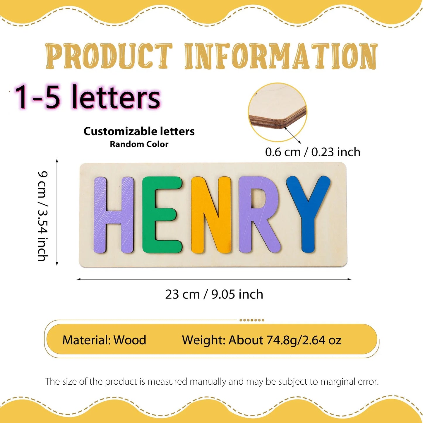 Personalized Wooden Name Puzzle for Kids