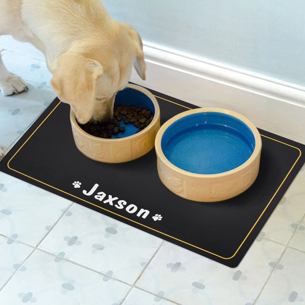 Personalized Waterproof Pet Bowl Mat