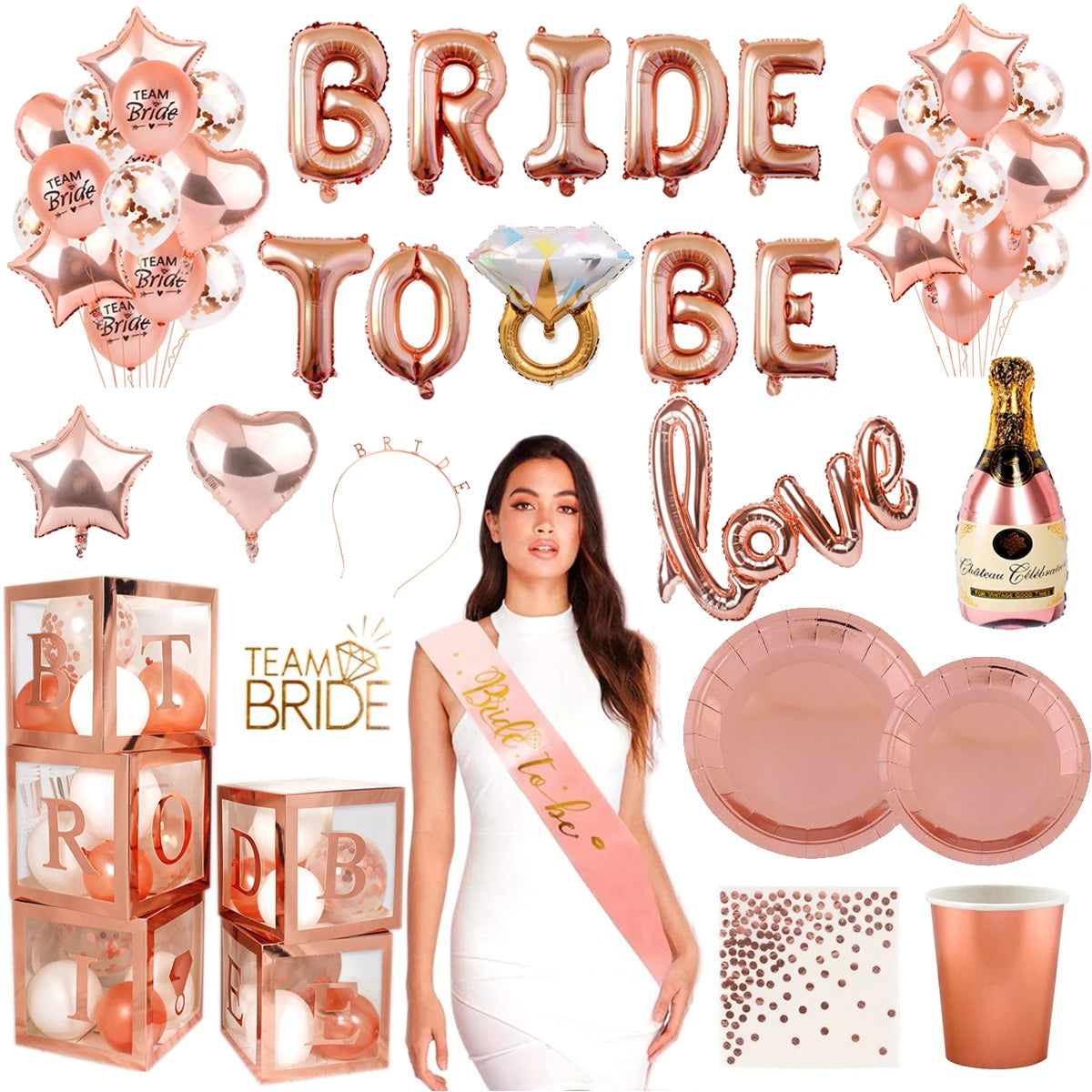 Rose Gold Bride-To-Be Party Essentials