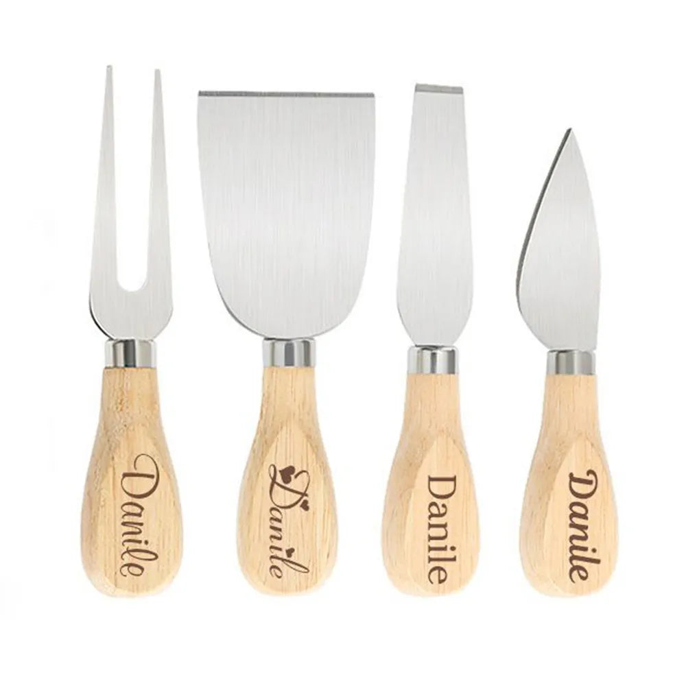 Personalized Stainless Steel Cheese Knife Set