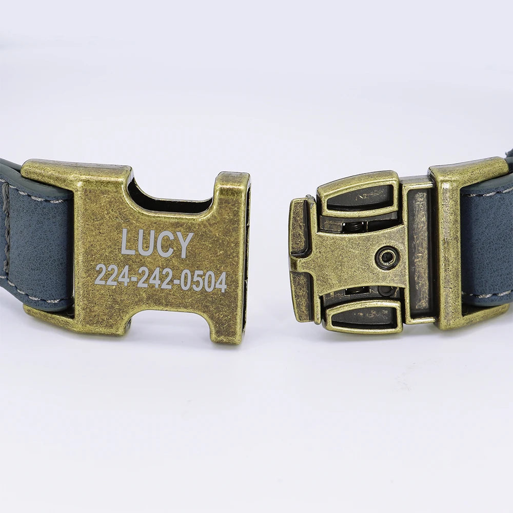 Personalized Leather Dog ID Collar