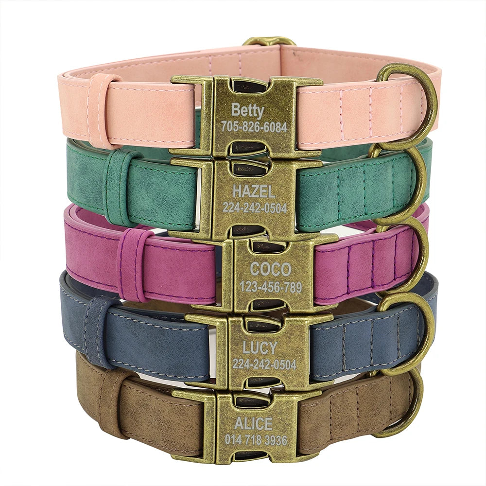 Personalized Leather Dog ID Collar