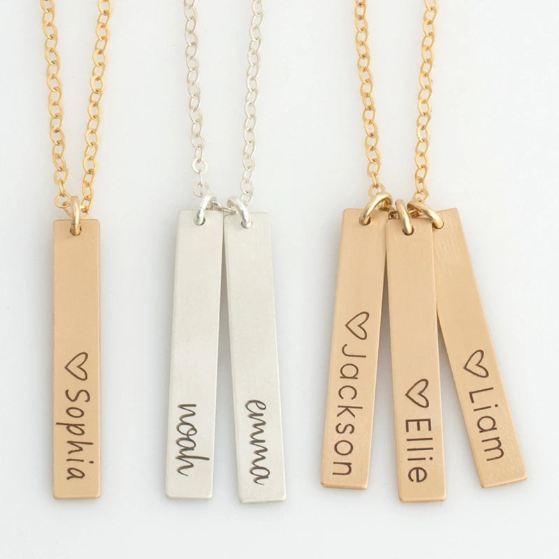 Personalized Stainless Steel Vertical Name Necklace