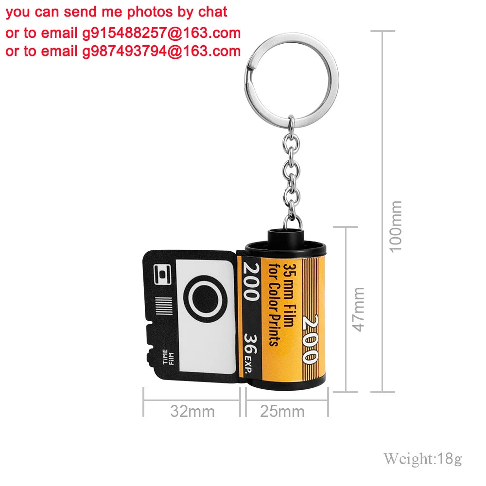 Personalized Roll Film Keychain with Customized Photo Album Keyring - Unique Memory Gift