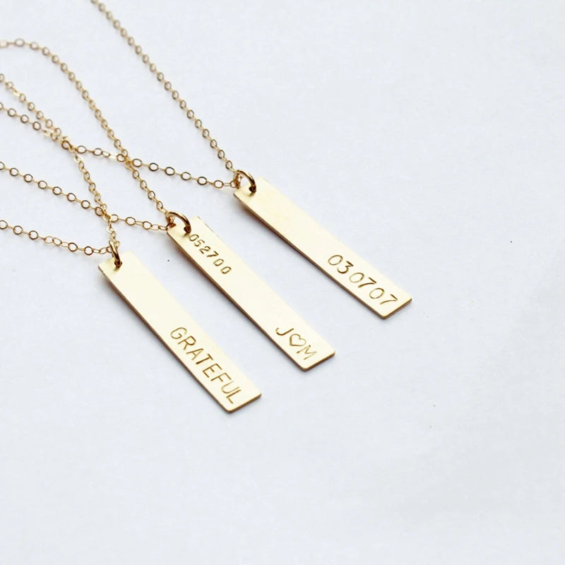 Personalized Stainless Steel Vertical Name Necklace