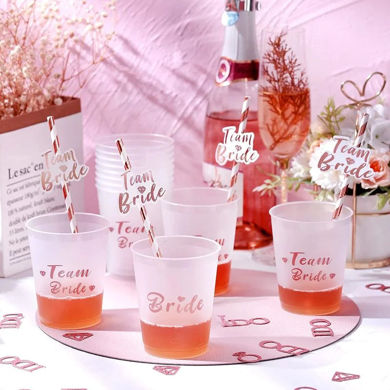 Rose Gold Team Bride Cups - Perfect for Bachelorette Parties and Bridal Showers