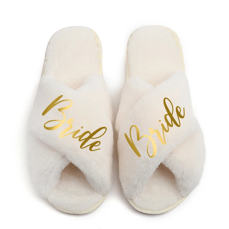 Personalized Bridal Party Slippers Set