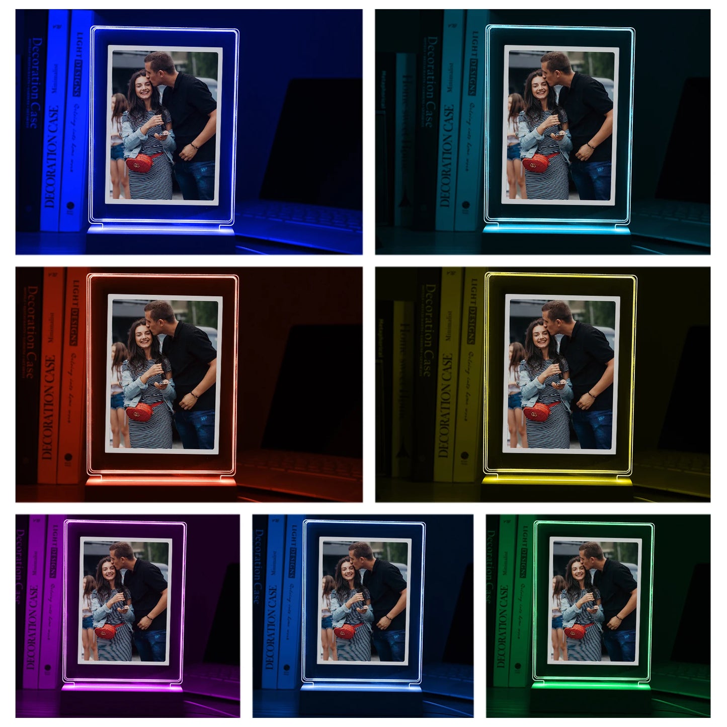 Personalized 3D LED Night Light with Picture Frame