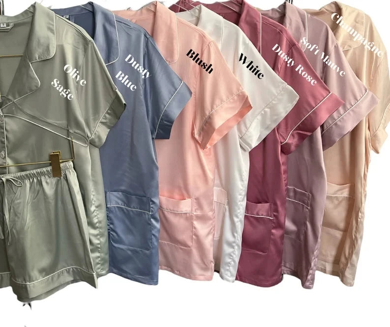 Personalized Floral Satin Bridesmaid Pyjama Set