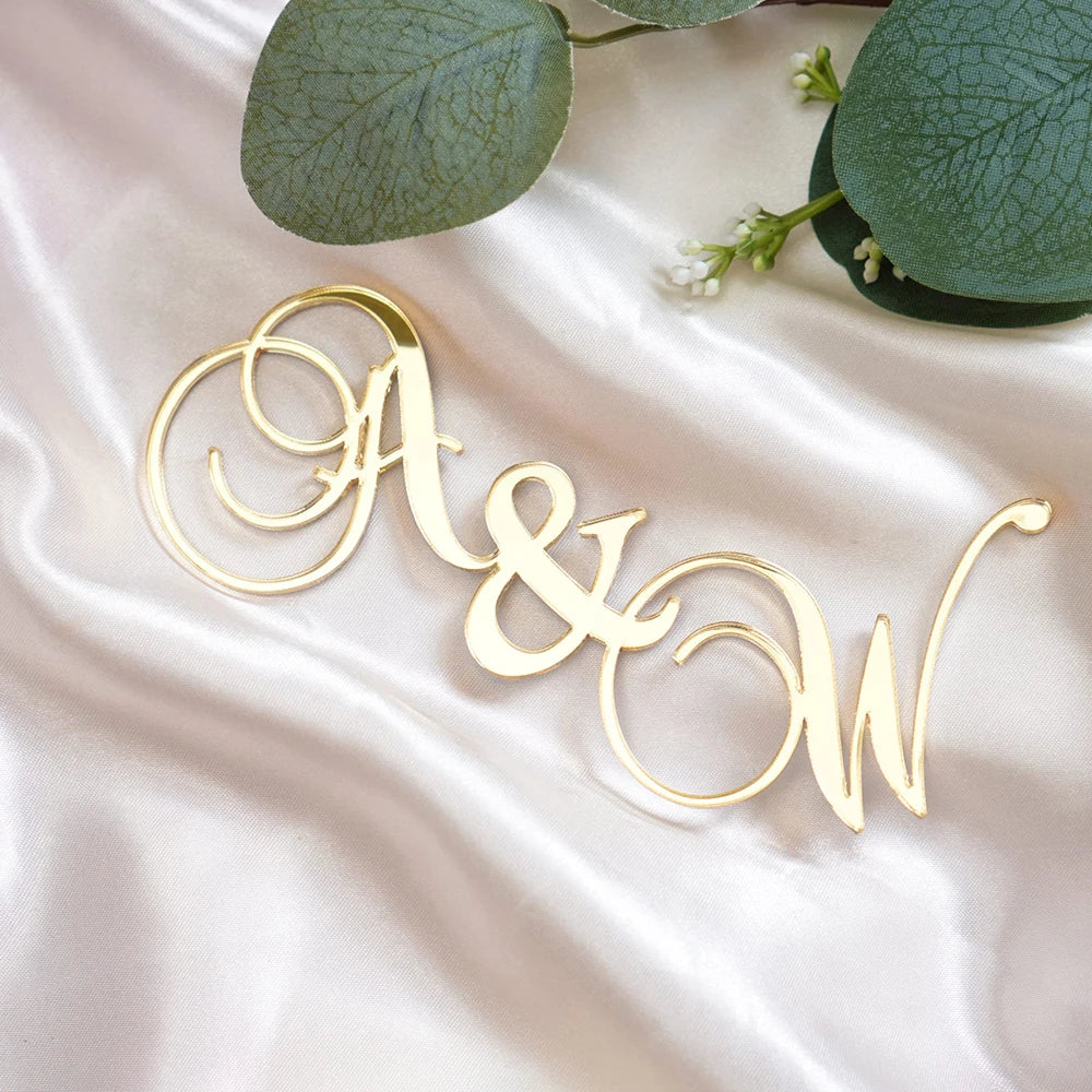 Personalized Wedding Cake Topper with Custom Acrylic Charms