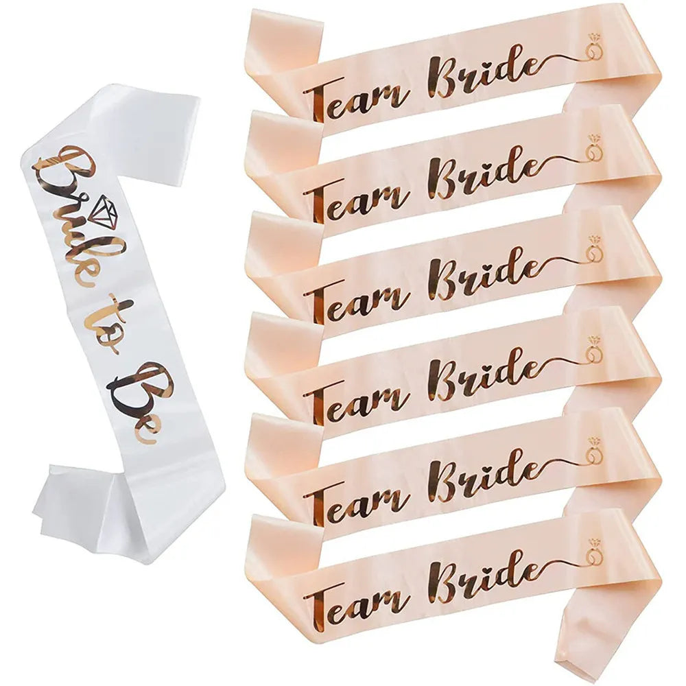 Rose Gold Team Bride Satin Set