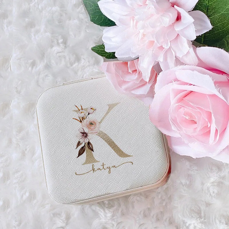 Personalized Leather Jewelry Box for Bridesmaids