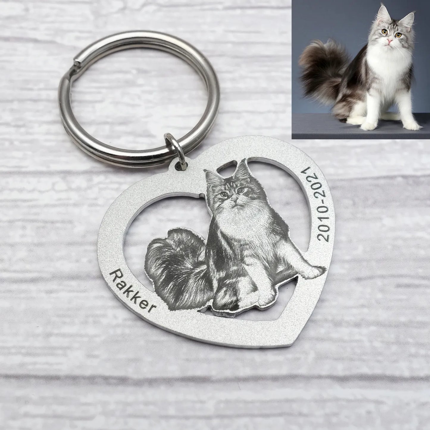 Personalized Heart Photo Keychain