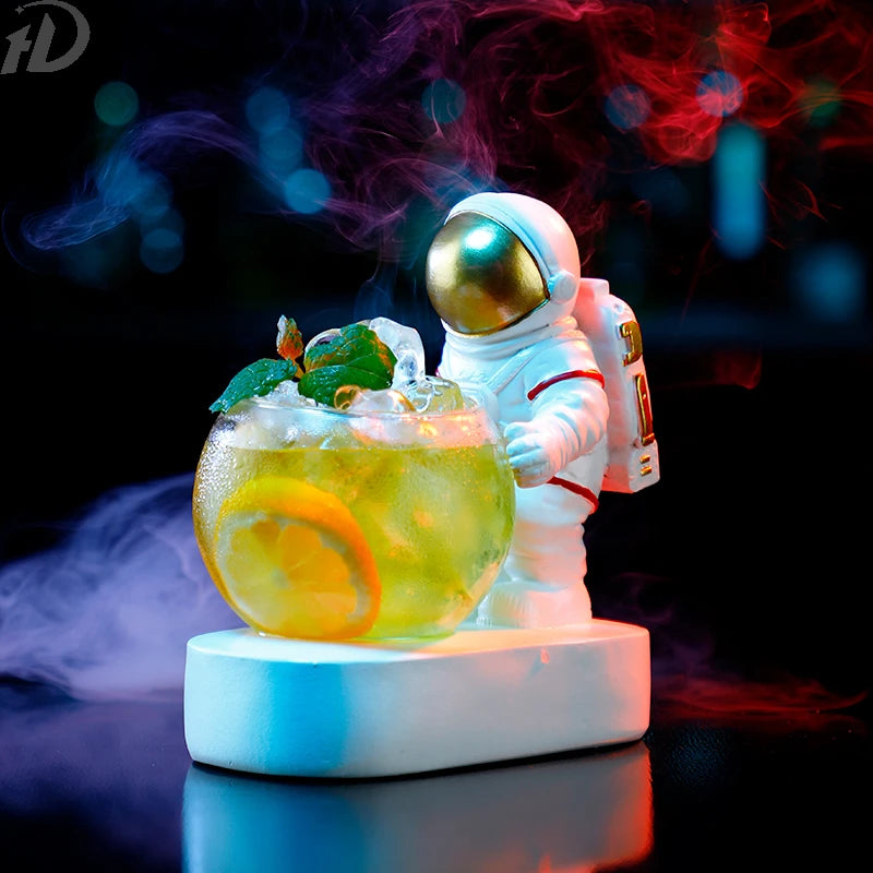 Personalized Glowing Astronaut Cocktail Glasses for a Unique Bar Decor Experience