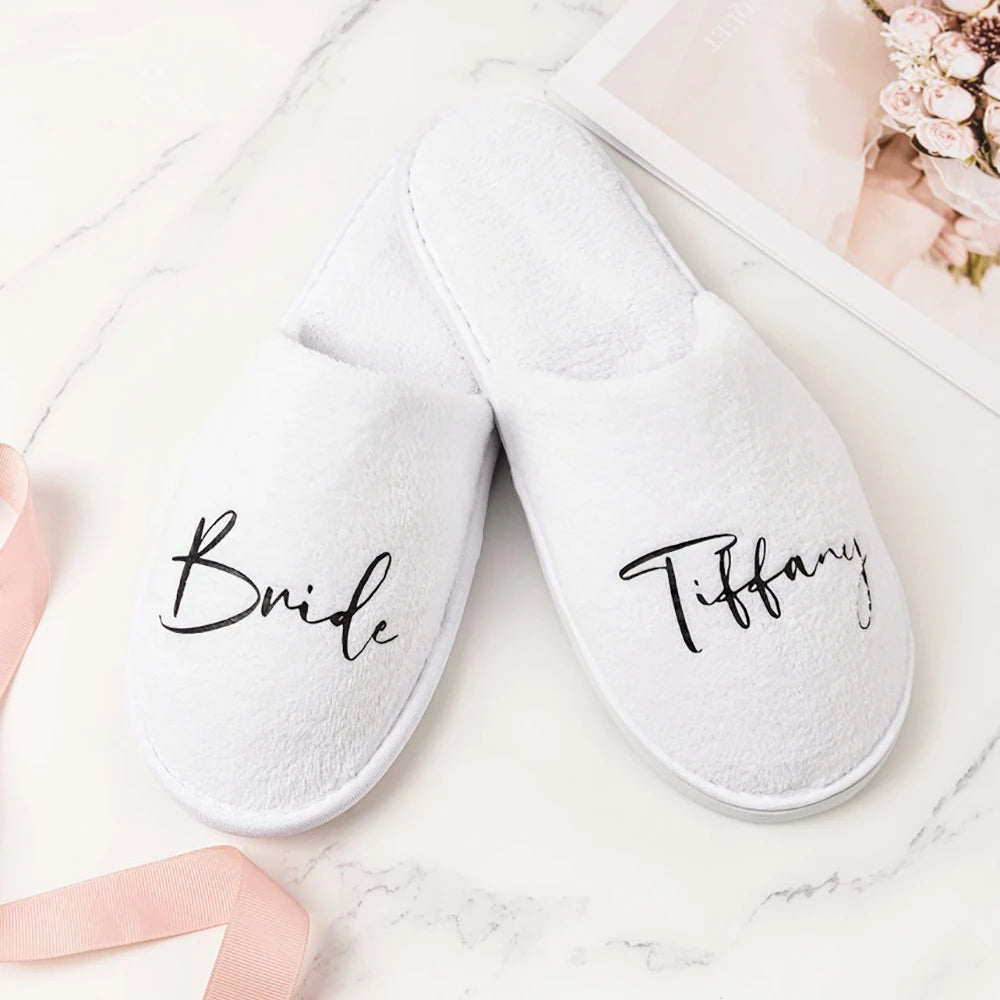 Personalized Wedding Slippers for Bridal Party