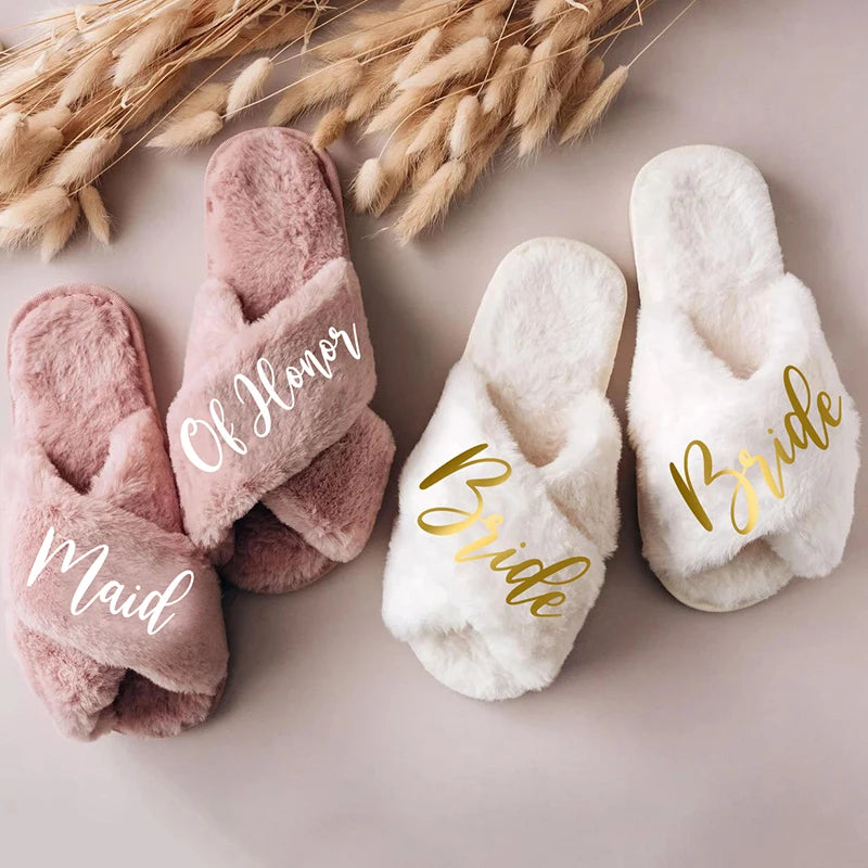 Personalized Bridal Party Slippers Set