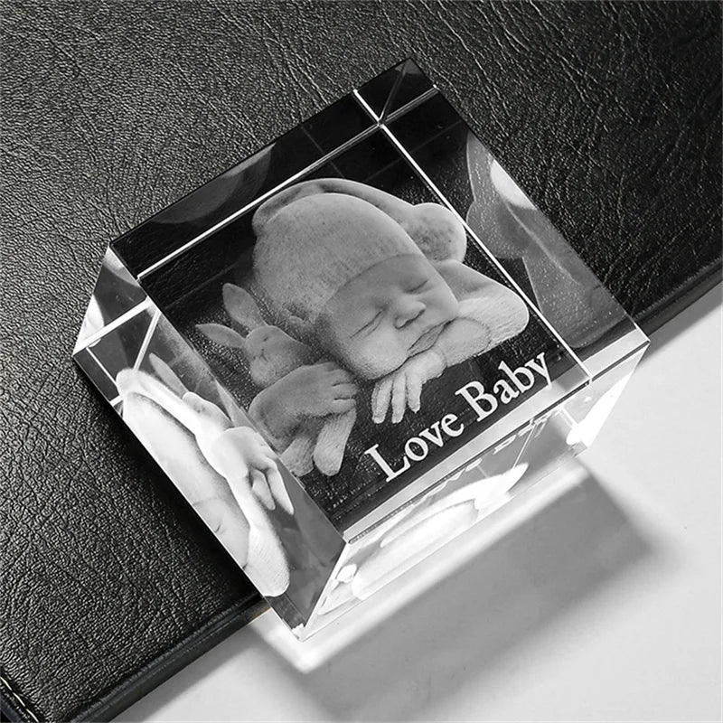 Personalized 3D Crystal Photo Frame with Laser Engraving