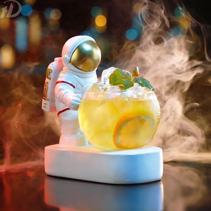 Personalized Glowing Astronaut Cocktail Glasses for a Unique Bar Decor Experience