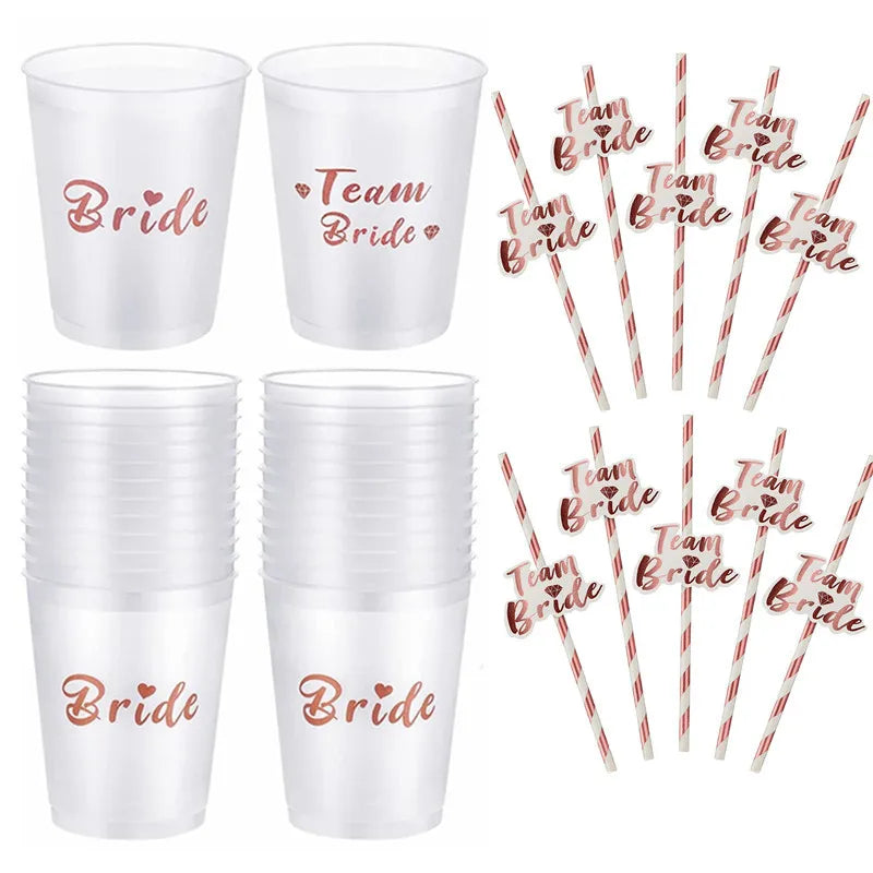 Rose Gold Team Bride Cups - Perfect for Bachelorette Parties and Bridal Showers