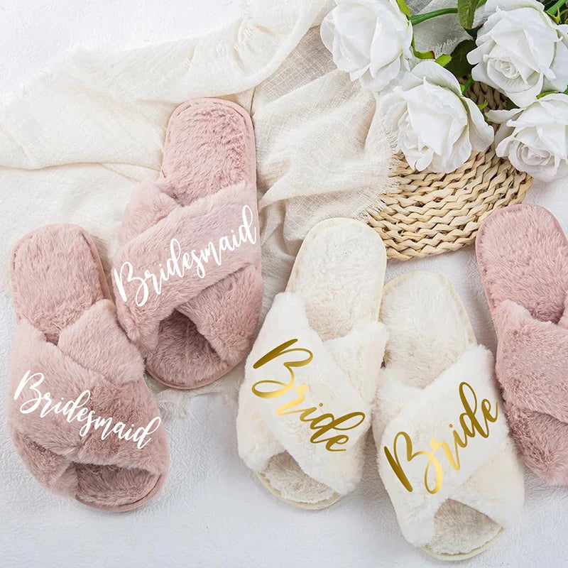 Personalized Bridal Party Slippers Set