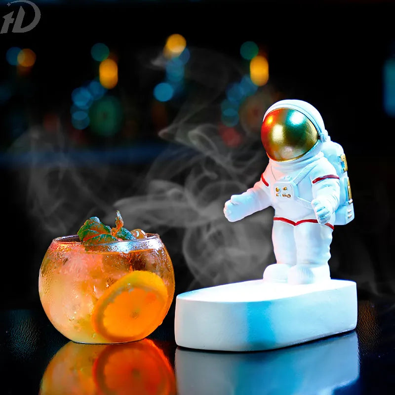 Personalized Glowing Astronaut Cocktail Glasses for a Unique Bar Decor Experience