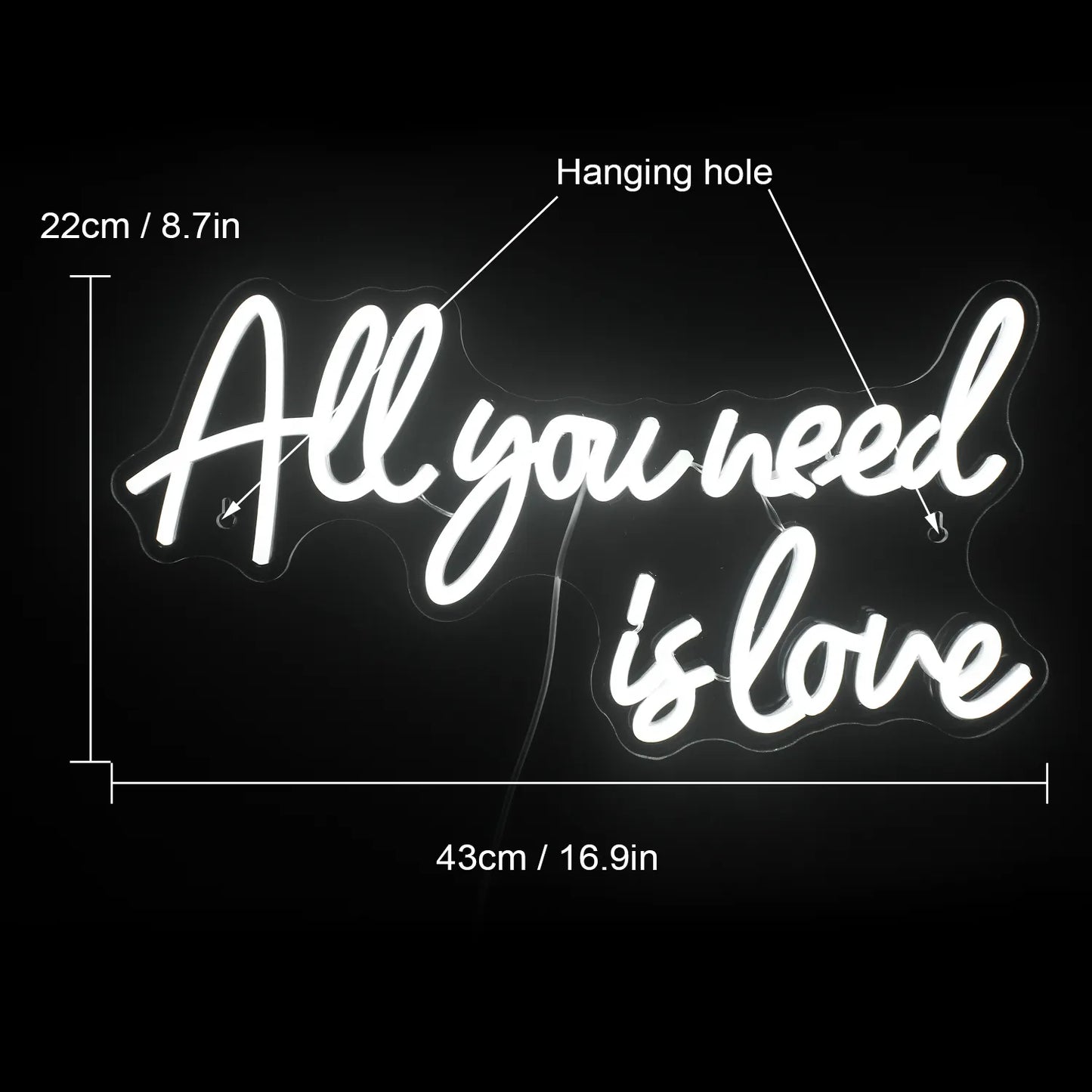 Love Neon Sign LED Light for Bedroom and Party Decoration - Customizable and Versatile