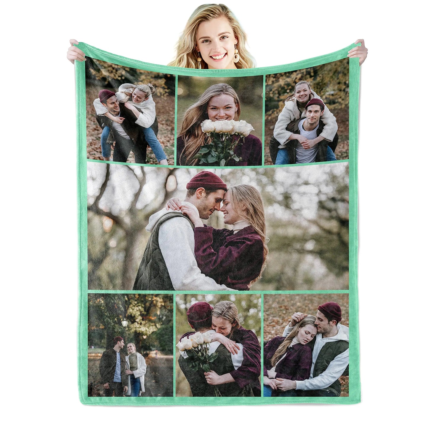 Personalized Photo Collage Blanket - Customized Throw Blanket for Birthday Gifts