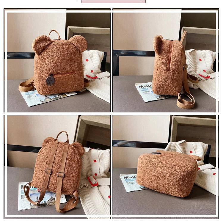 Personalized Plush Bear Backpack for Girls