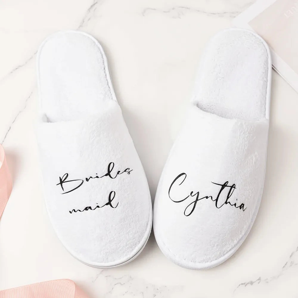 Personalized Wedding Slippers for Bridal Party