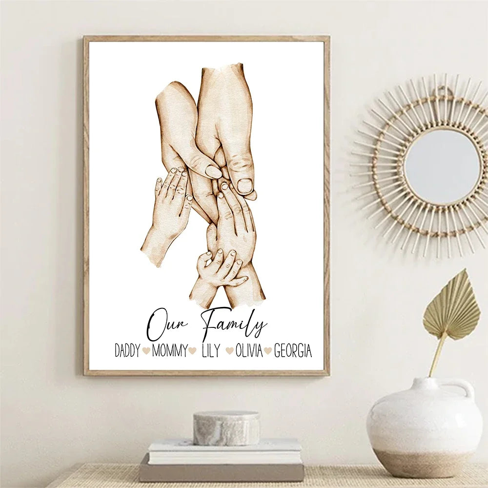 Family Hand Poster: Custom Canvas