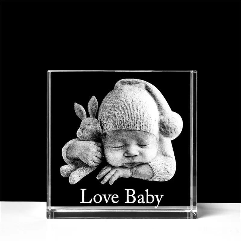 Personalized 3D Crystal Photo Frame with Laser Engraving