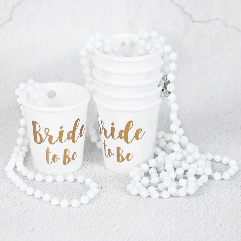 Fun Bachelorette Party Cups and Necklace Set for the Bride to Be