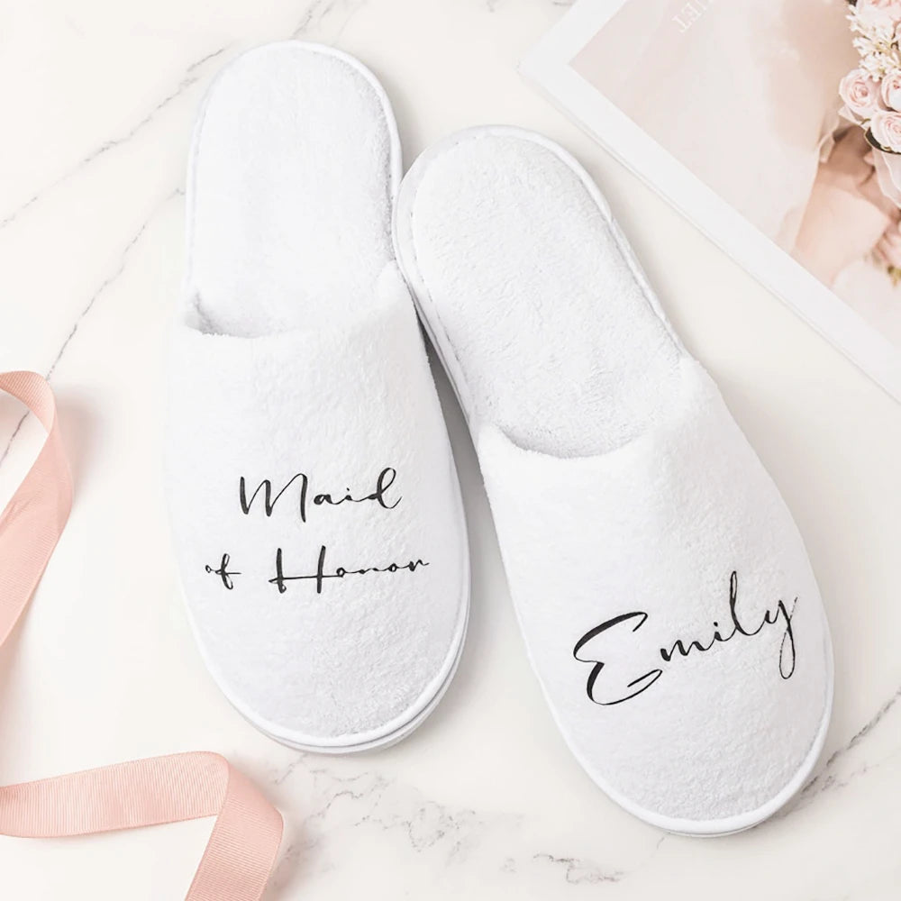 Personalized Wedding Slippers for Bridal Party