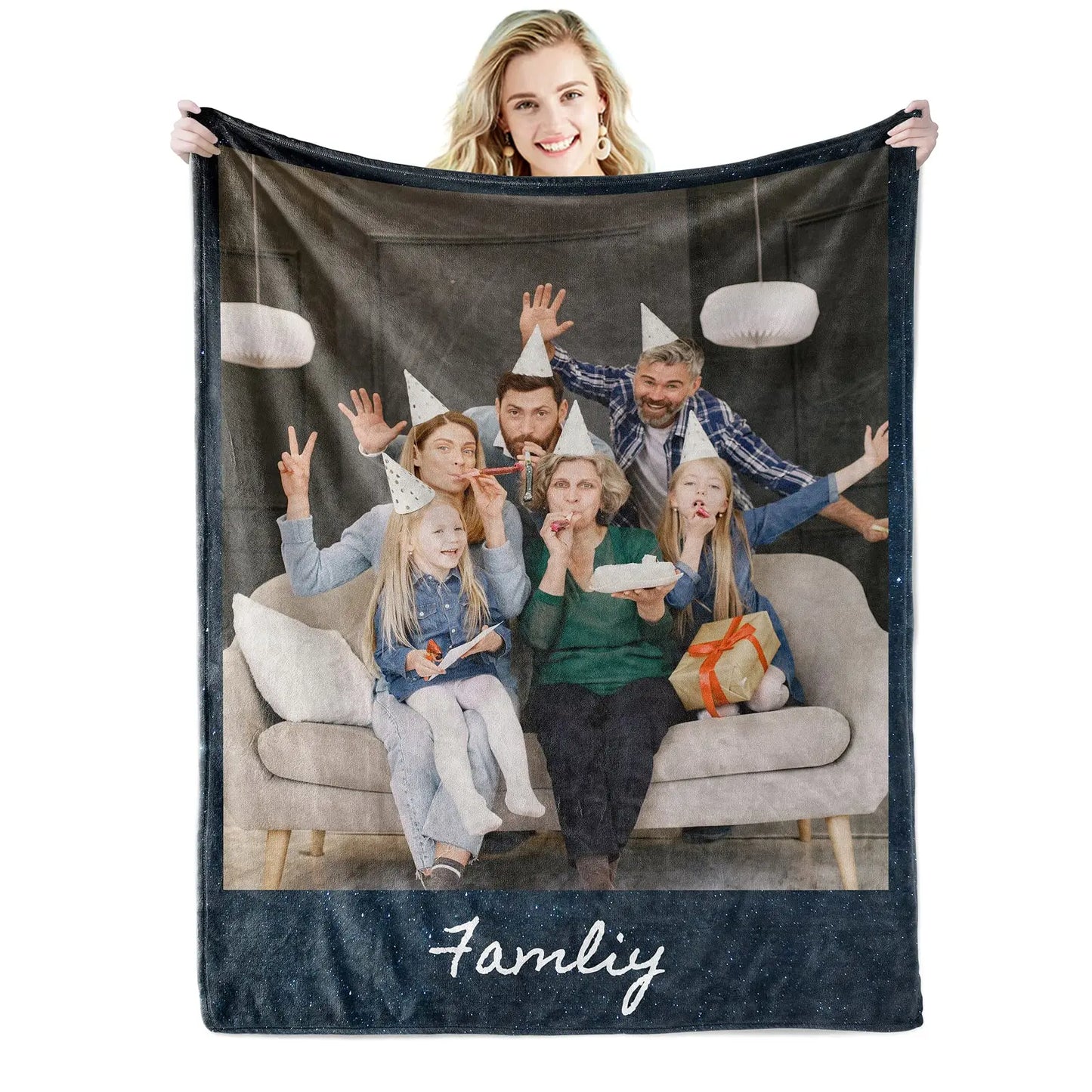 Personalized Photo Collage Blanket - Customized Throw Blanket for Birthday Gifts