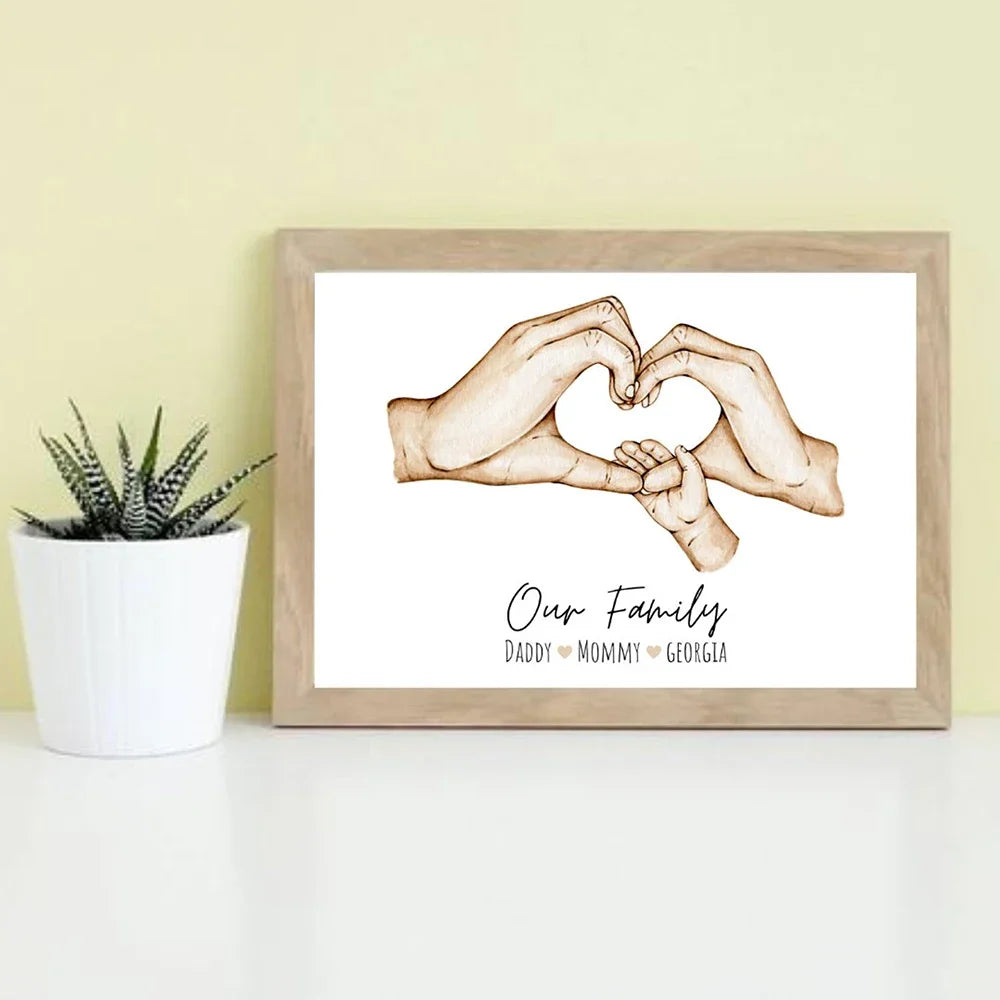 Family Hand Poster: Custom Canvas