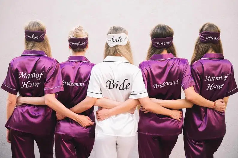 Personalized Bridesmaid Silk Pajama Set