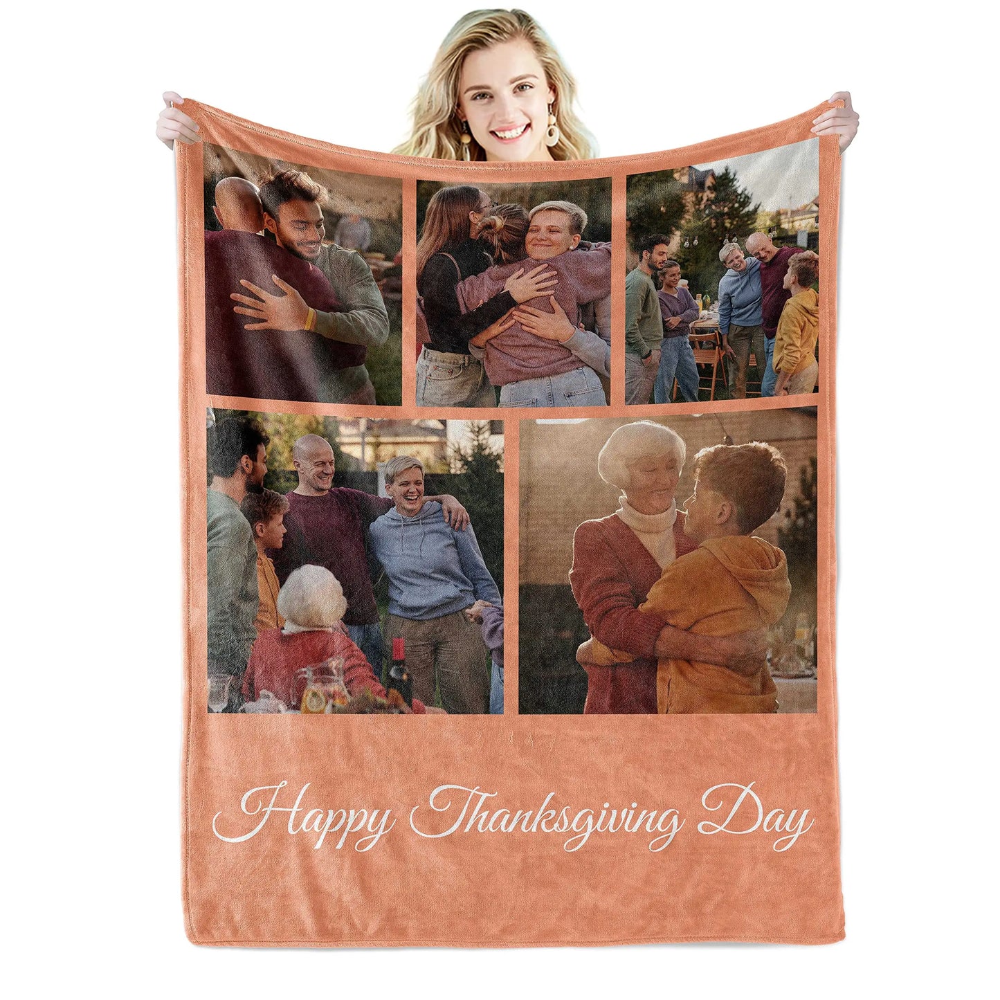 Personalized Photo Collage Blanket - Customized Throw Blanket for Birthday Gifts