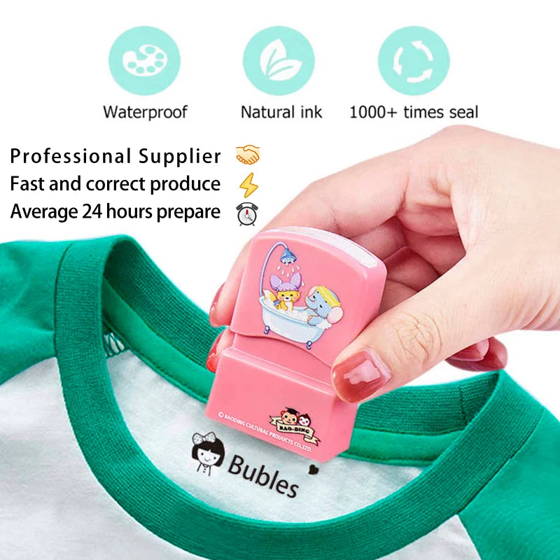 Personalized Name Stamp for Kids' Clothing - Waterproof, Non-Fading, Engraved