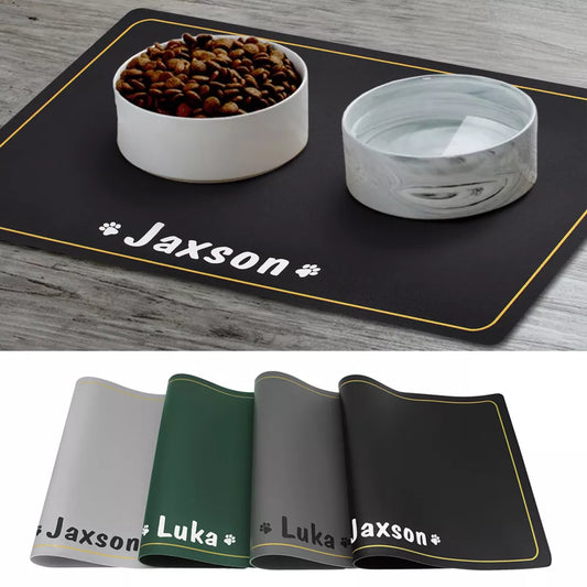 Personalized Waterproof Pet Bowl Mat