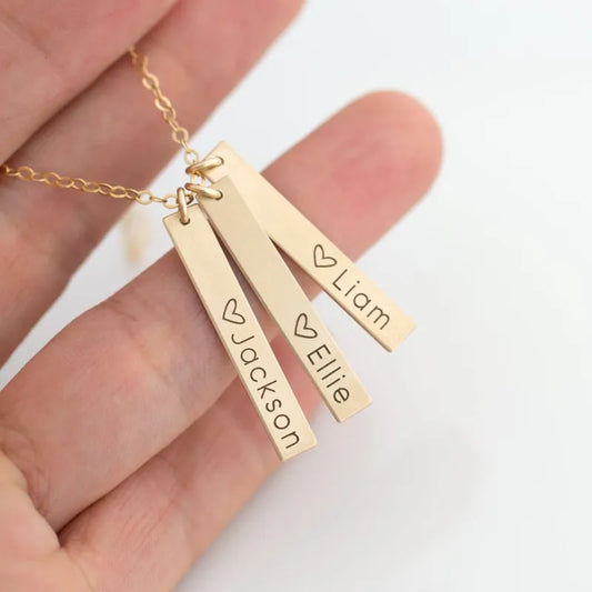 Personalized Stainless Steel Vertical Name Necklace