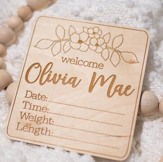 Personalized Newborn Welcome Card