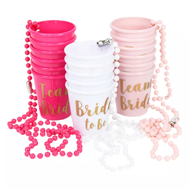 Fun Bachelorette Party Cups and Necklace Set for the Bride to Be