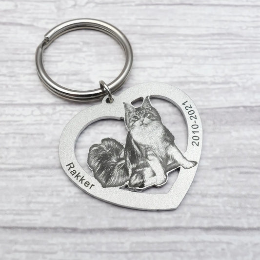 Personalized Heart Photo Keychain