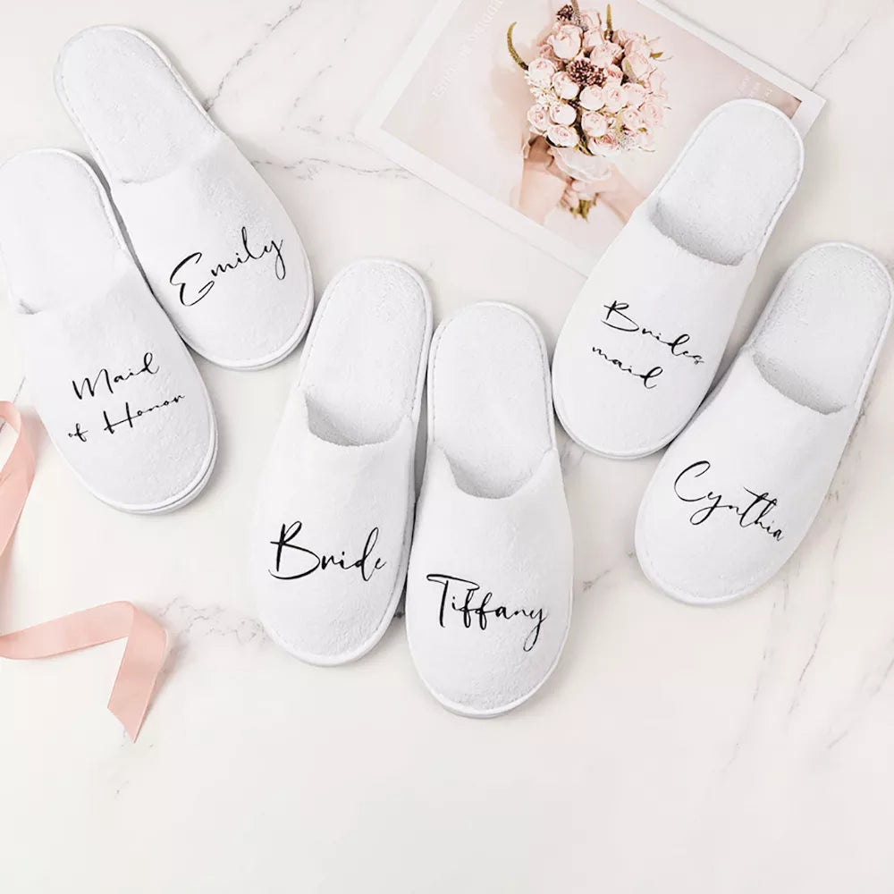 Personalized Wedding Slippers for Bridal Party