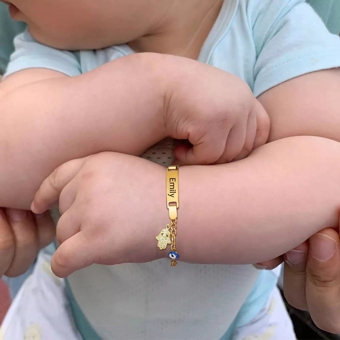 Hamsa Eye Chain Bracelet for Baby