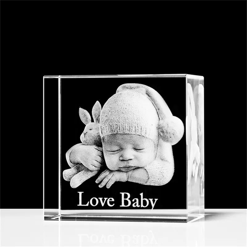 Personalized 3D Crystal Photo Frame with Laser Engraving