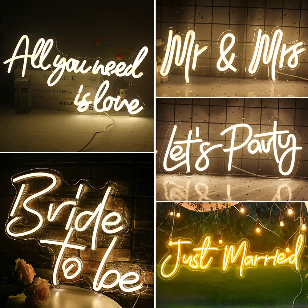 Love Neon Sign LED Light for Bedroom and Party Decoration - Customizable and Versatile