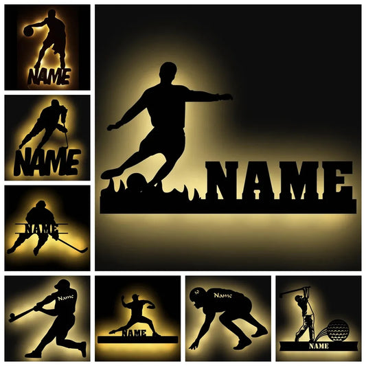 Personalized Sports USB LED Wall Lamp